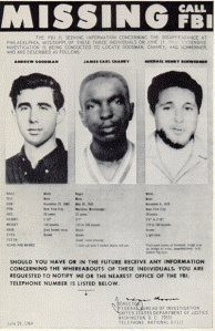 FBI Poster of Missing Civil Rights Workers James Goodman, Andrew Chaney and Michael Schwerner, Summer 1964