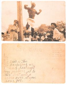 Postcard of the Lynched Jesse Washington, Front and Back